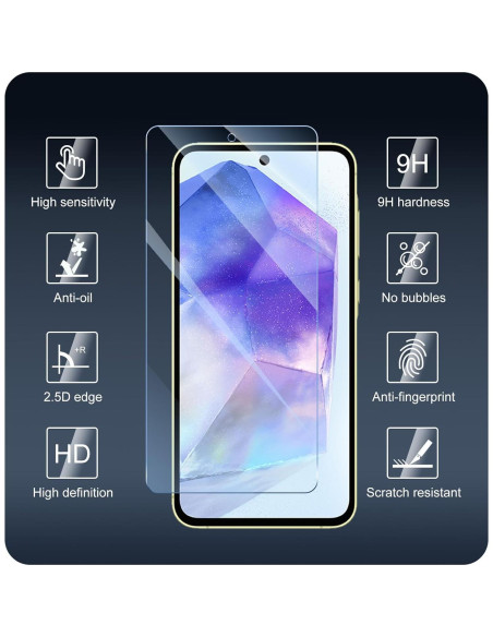 Protector de Pantalla y Lente para Samsung Galaxy A55 - 3 Piezas Protector de Pantalla y Lente para Samsung Galaxy A55 - 3 Piezas