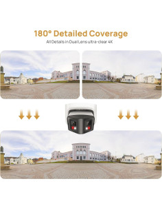 Cámara de Seguridad PoE 4K Doble Lente 8MP IP66 180 2
