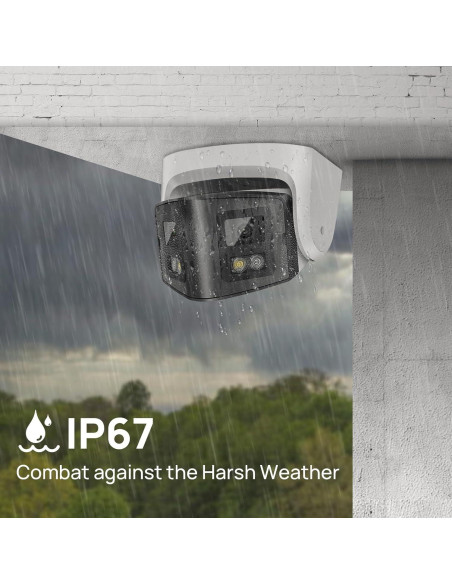Cámara de Seguridad PoE 4K Doble Lente 8MP IP66 180