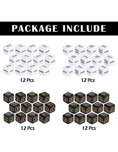 48 Piezas Contadores Dados MTG LAMJAM Acrílico Negro