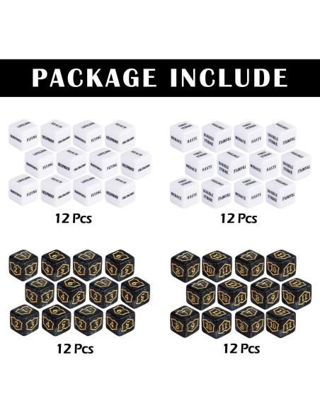 48 Piezas Contadores Dados MTG LAMJAM Acrílico Negro