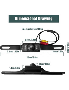 Cámara de Reversa Vrasly HD Impermeable con Visión Nocturna 2