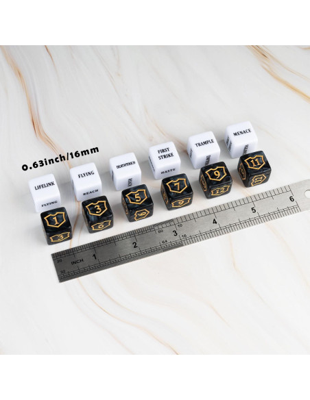 48 Piezas Contadores Dados MTG LAMJAM Acrílico Negro
