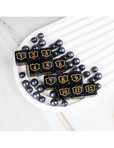 48 Piezas Contadores Dados MTG LAMJAM Acrílico Negro