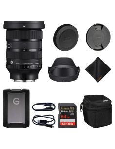 Lente Sigma 24-70mm f/2.8 DG DN II Art para Sony E + 1TB G-Drive + 64GB SD