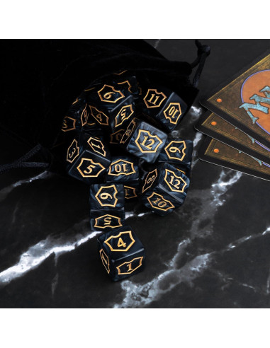 48 Piezas Contadores Dados MTG LAMJAM Acrílico Negro