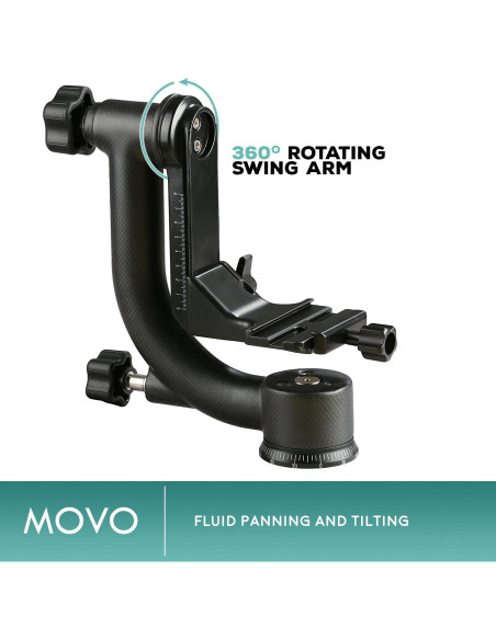 Cabezal de trípode Movo GH800 de fibra de carbono 13.6 kg
