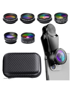 Kit de Lentes para Teléfono Móvil 7 en 1 - Macro, Gran Angular, CPL