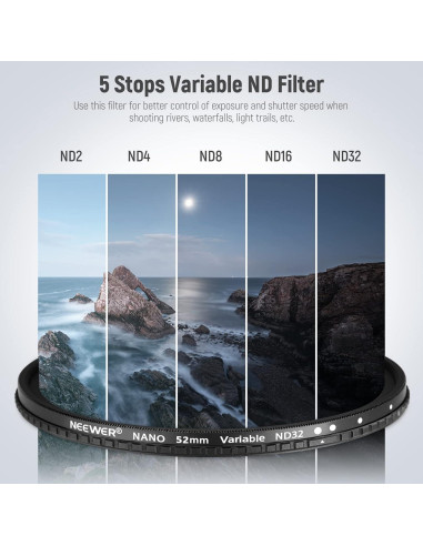 Lente Gran Angular NEEWER 18mm + Filtro ND Variable 52mm para Canon G7X Mark III