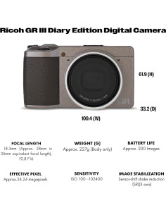 Cámara Digital Ricoh GR III Edición Diario 24.2MP 64GB Accesorios 2