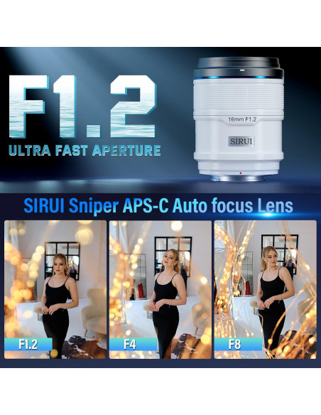 Lente Autofoco SIRUI Sniper 16mm F1.2 Gran Angular APS-C Lente Autofoco SIRUI Sniper 16mm F1.2 Gran Angular APS-C