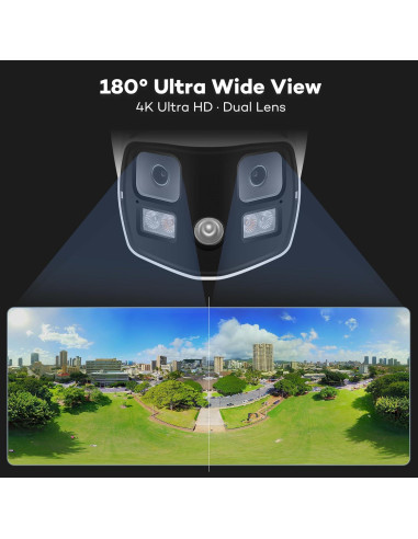 Cámara de Seguridad IP PoE ONWOTE 4K 8MP Doble Lente 180