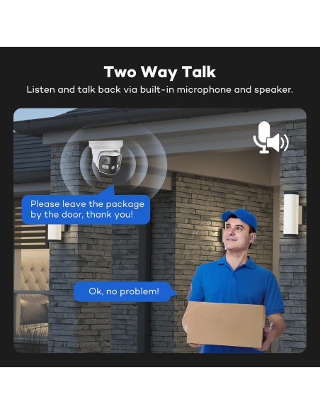 Cámara de Seguridad IP PoE ONWOTE 4K 8MP Doble Lente 180