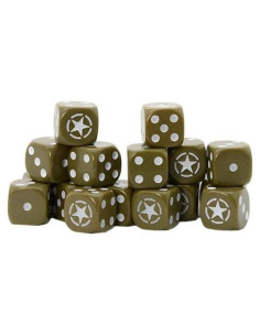 Dados D6 Estrella Aliada Warlord Games (16) para Bolt Action