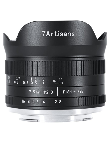 Lente Fisheye 7artisans 7.5mm F2.8 II para Canon EOS-M