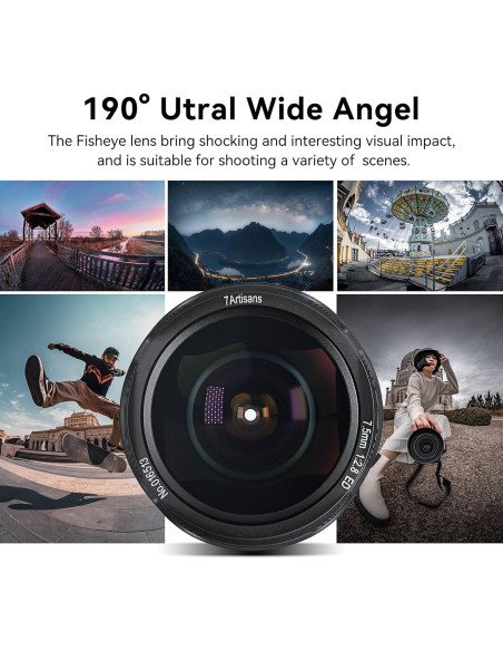 Lente Fisheye 7artisans 7.5mm F2.8 II para Canon EOS-M