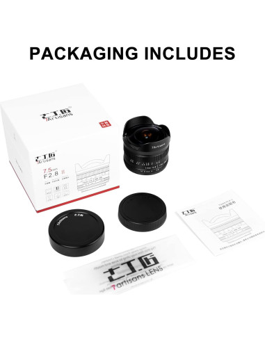 Lente Fisheye 7artisans 7.5mm F2.8 II para Canon EOS-M