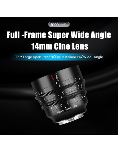 Lente de Cine 7artisans 14mm T2.9 Ultra Gran Angular