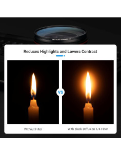 Filtro de Difusión Negra 1/4 JJC 52mm para Fotografía y Video 2