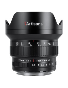 Lente Fisheye 7artisans 7.5mm F3.5 APS-C para Nikon DSLR