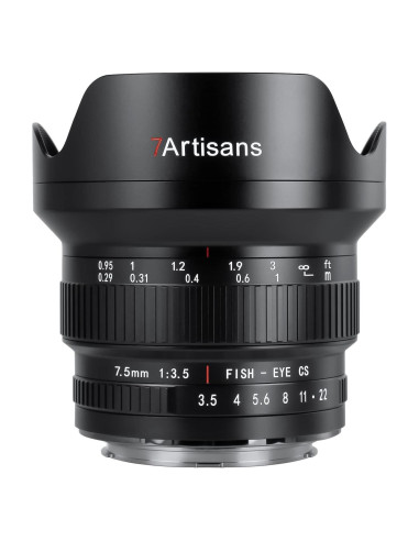 Lente Fisheye 7artisans 7.5mm F3.5 APS-C para Nikon DSLR