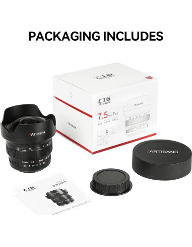 Lente Fisheye 7artisans 7.5mm F3.5 APS-C para Nikon DSLR