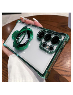 Funda Militar Verde para Samsung Galaxy S24 Ultra con Soporte Magsafe