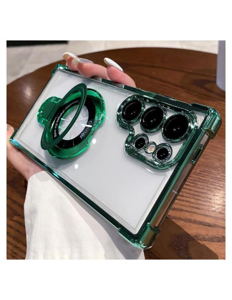 Funda Militar Verde para Samsung Galaxy S24 Ultra con Soporte Magsafe