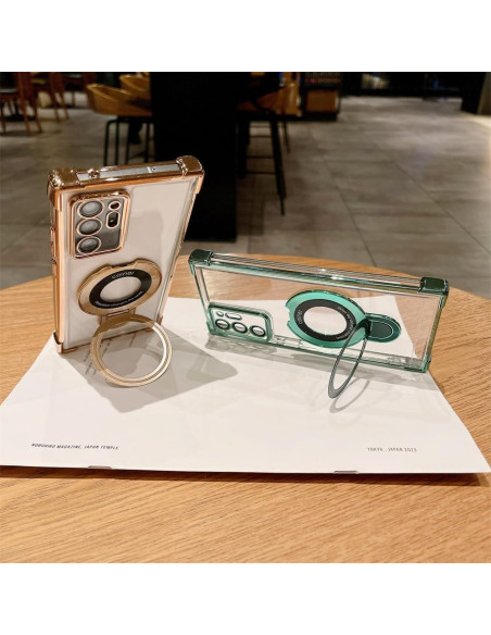 Funda Militar Verde para Samsung Galaxy S24 Ultra con Soporte Magsafe