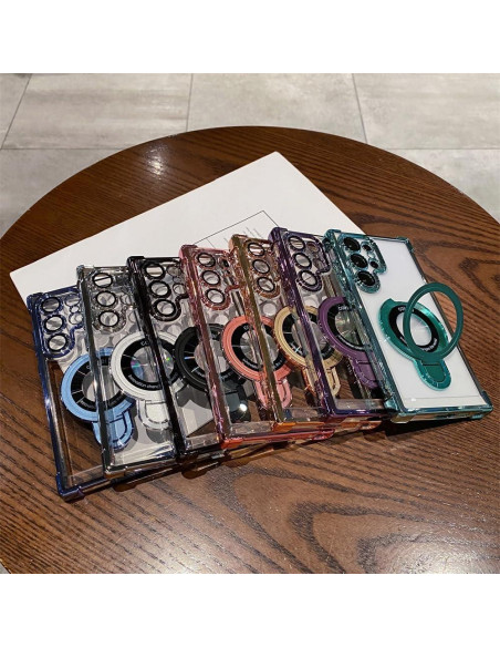 Funda Militar Verde para Samsung Galaxy S24 Ultra con Soporte Magsafe