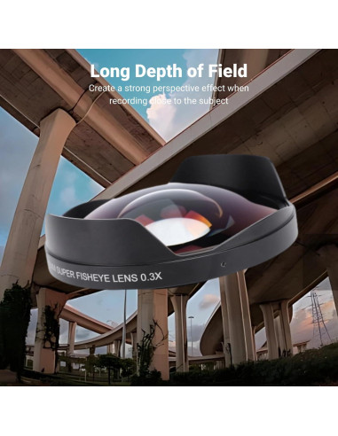 Lente Ojo de Pez Gran Angular 0.3X Ciciglow 72mm HD