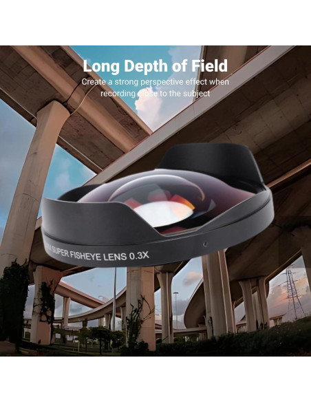 Lente Ojo de Pez Gran Angular 0.3X Ciciglow 72mm HD