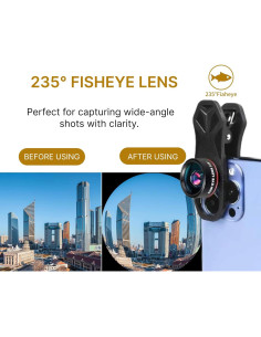 Lente de Cámara Ojo de Pez ULVEOL para iPhone 235 HD 3 en 1 2