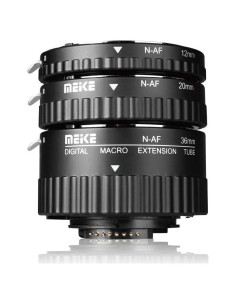 Juego de Tubos de Extensión Macro MEIKE MK-N-AF1-B para Nikon 12mm 20mm 36mm