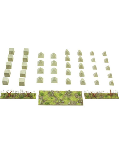 Obstáculos Antitanque Warlord 1:56 WWII Diorama 30x20 cm