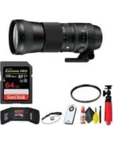 Lente Sigma 150-600mm f/5-6.3 DG OS HSM para Nikon F + Tarjeta SD 64GB