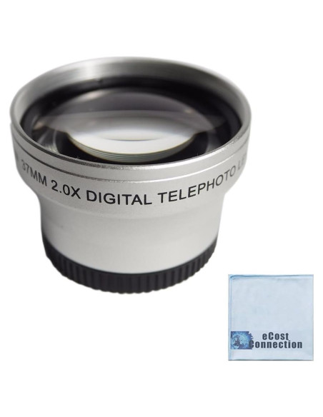 Lente Telefoto 37mm 2X eCostConnection con Macro para Cámaras Lente Telefoto 37mm 2X eCostConnection con Macro para Cámaras