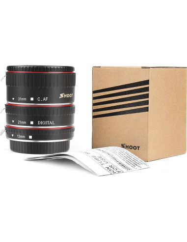 Juego de Tubos de Extensión Macro SHOOT para Canon EOS 13mm 21mm 31mm