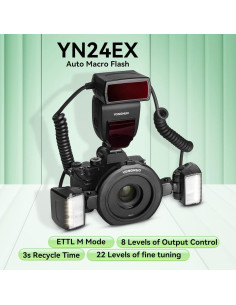Flash Anular Macro YONGNUO YN24EX TTL para Canon 2