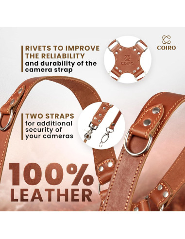 Arnés de cámara doble Pro In Style para 2 cámaras - Cuero marrón