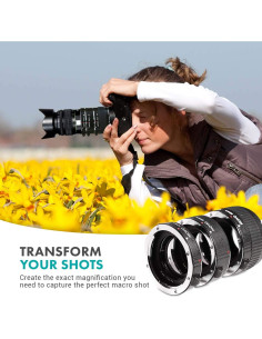 Juego de Tubos de Extensión Macro AF Movo MT-S68 3 Piezas 2