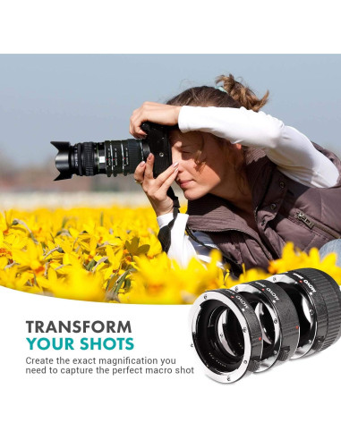 Juego de Tubos de Extensión Macro AF Movo MT-S68 3 Piezas