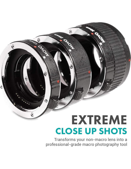 Juego de Tubos de Extensión Macro AF Movo MT-S68 3 Piezas