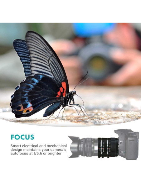 Juego de Tubos de Extensión Macro AF Movo MT-S68 3 Piezas