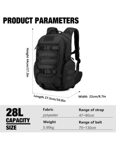 Mardingtop Mochila Táctica Molle 28L para Senderismo 2