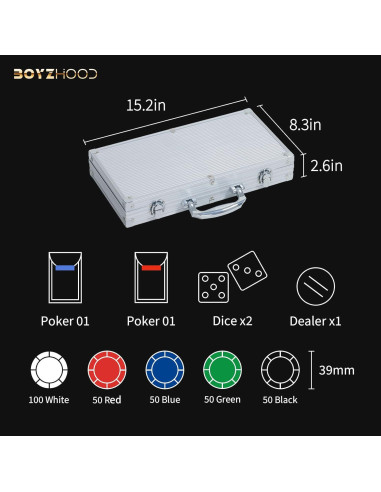 Set de Póker Boyzhood 300 Piezas con Estuche de Aluminio