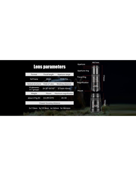 Lente Macro 7artisans AstrHori 25mm F2.8 para Sony E