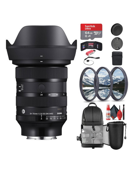Lente Sigma 24-70mm f/2.8 DG DN II Art para Sony E + Accesorios Lente Sigma 24-70mm f/2.8 DG DN II Art para Sony E + Accesorios