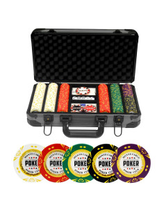 Juego de Fichas de Póker JIESITE 300 PCS 14 Gramos con Estuche