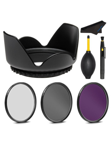 Kit de Filtros Pro 58mm Ledix + Parasol Tulipán para Canon